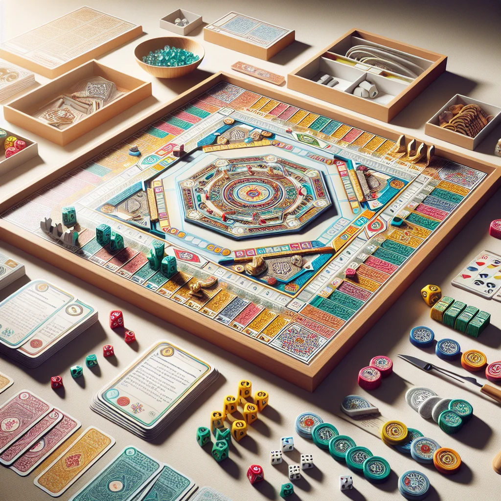 Daman Game board and components